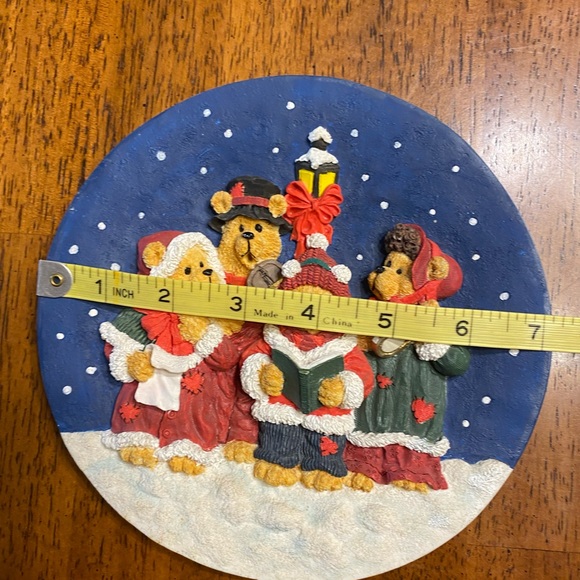 Heart patch place  Christmas bears 3-D plate & stand - Picture 6 of 14
